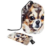 Eslifey Travel Cosmetic Bags Barrel Makeup Bag, Multifunctional Toiletry Bucket Bags Round Organizer Storage Pocket, Chihuahua Dog Cute Pets Small