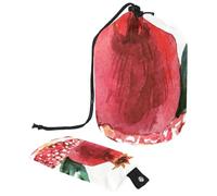 Eslifey Travel Cosmetic Bags Barrel Makeup Bag, Multifunctional Toiletry Bucket Bags Round Organizer Storage Pocket, Pomegranate Fruit