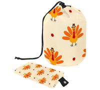 Eslifey Travel Cosmetic Bags Barrel Makeup Bag, Multifunctional Toiletry Bucket Bags Round Organizer Storage Pocket, Turkey Bird Happy Thanksgiving