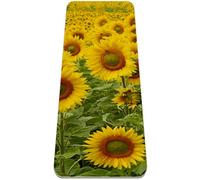 Eslifey Yellow Sunflower Bloom Plant Yoga Mat Thick Non Slip Yoga Mats for Women&Girls Exercise Mat Soft Pilates Mats,(72x24 in, 1/4-Inch Thick)