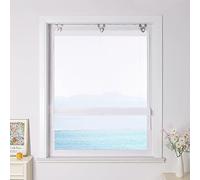 ESLIR Roman Blind No Drilling Required Roman Curtains with U-Hooks Eyelet Roller Blind Voile Curtains Transparent Curtains Modern 1 Piece White W x H 45 x 130 cm 1 Piece