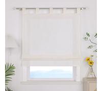 Eslir Roman Blind with Loops, Solid Color Kitchen Curtains, Blackout Roman Shade for Living Room, Window Blind without Drilling, Beige, WxH 140x140 cm, Pack of 1