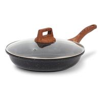 ESLITE Life 8 Inch Nonstick Skillet Frying Pan with Lid Induction Egg Omelette Pan with Nonstick Granite Coating