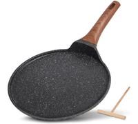 ESLITE Life 9.5 Inch Nonstick Crepe Pan with Spreader Induction Compatible, PFOA & PTFEs Free