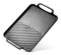 ESLITE LIFE Nonstick Griddle Grill Pan for Stove Tops, 11"" x 17"" Rectangular Big Griddle for Indoor Cooking & Outdoor Grilling, PFOA Free, Black, Y-GP2843