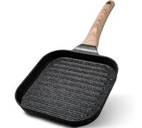 ESLITE Life Nonstick Grill Pan for Stove Tops, 7 Inch Granite Coating Square Grill Skillet Compatible with All Stovetops (Gas, Electric & Induction), PFOA Free