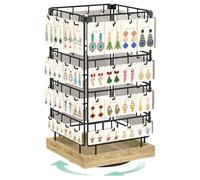 EsLuker.ly Rotating Earring Display Holder Stand for Vendors Selling, Oak
