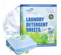 Eslye Laundry Sheets Detergent, Laundry Detergent Sheets 60 Sheet up to 120 Loads Travel Laundry Detergent Sheets,Laundry Sheets Plastic-Free,Travel Washing Detergent Soap Sheets (Fresh Linen)