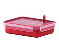 ESMA Emsa Clip & Micro rect, 1.20 L with Inserts, Red, 36.8 x 17.7 x 23.5 cm
