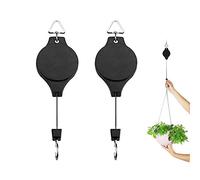 Esmartlife 2-Piece Plant Pulley Retractable Hanging Flower Basket Hook Hanger for Garden Baskets Pots and Birds Feeder