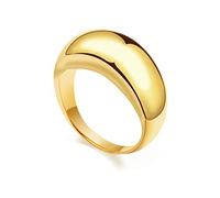 ESMATOO Gold Chunky Demo Rings 18k Gold Plated Thick Gold Rings (Size 5-9)