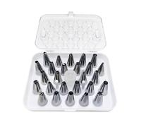 esmen 27-Piece Complete Stainless Steel Icing Tip Collection with Storage Case Piping Nozzles for Cookies, Buttercream and Baking