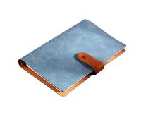 esmen A5 Loose-Leaf Buckle Notebook, Imitation Leather Writing Notepad, 100 Sheets 100g Dowling Paper, Business Planner(Blu)