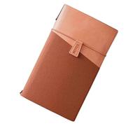 esmen A6 Loose-Leaf Journal, Retro Thick Leather Look Cover, 192 Pages Blank or Lined Notebook, Portable Travel Stamp Diary(Rose,Lined)