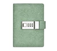 esmen A7 Password Lock Diary, Embossed Lace Notebook 192 Pages 100g Cream Paper, Simple Stylish Portable Journal(Grn)