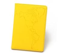 esmen DIY Coloring Passport Holder Leather Short Multi-Functional Book Ticket(Gelb)