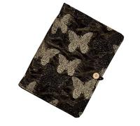 esmen Loose-Leaf Notebook for Girls, Detachable Diary and Planner, Handmade Fabric Cover with 3D Hollow Design, 180° Lay Flat(A5,Blank Pages)