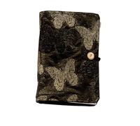 esmen Loose-Leaf Notebook for Girls, Detachable Diary and Planner, Handmade Fabric Cover with 3D Hollow Design, 180° Lay Flat(A6,Blank Pages)