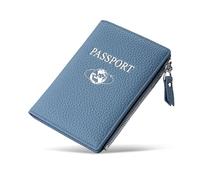 esmen Multifunctional Zipper Passport Holder,Passoport Cover,Travel Document Storage Bag,Card,Coin Purse, Case(Blu)