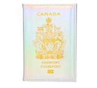 esmen Passoport Cover PU Leather Passport Cover Laser Mirror Canadian Passport Holder Fashion Fantasy Gold-Stamped Leather Passport Book Passport Case