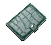esmen Passport Ticket Holder Multifunctional Travel Book Crocodile Pattern Document Storage Bag Wallet(Dark Green)