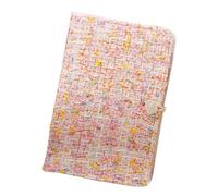 esmen Soft Cover Handmade Fabric Notebook, A5 A6 Planner with 3D Flower Button, 180 Pages 100g Thick Paper Blank Lined Grid(Pink,A6_GRID)