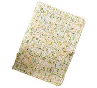 esmen Soft Cover Handmade Fabric Notebook, A5 A6 Planner with 3D Flower Button, 180 Pages 100g Thick Paper Blank Lined Grid(Green,A5_GRID)