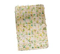 esmen Soft Cover Handmade Fabric Notebook, A5 A6 Planner with 3D Flower Button, 180 Pages 100g Thick Paper Blank Lined Grid(Green,A6_GRID)