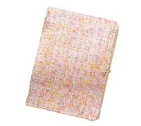 esmen Soft Cover Handmade Fabric Notebook, A5 A6 Planner with 3D Flower Button, 180 Pages 100g Thick Paper Blank Lined Grid(Pink,A5_LINED)