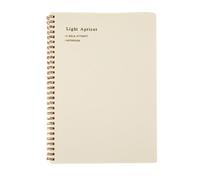 esmen Spiral Bound Frosted PP Notebook, 80 Sheets 160 Pages Lined Grid Student Workbook, 80g Eye-Protection Paper(Beige,A5)