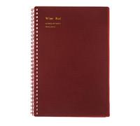 esmen Spiral Bound Frosted PP Notebook, 80 Sheets 160 Pages Lined Grid Student Workbook, 80g Eye-Protection Paper(Dark red,B5)