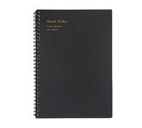 esmen Spiral Bound Frosted PP Notebook, 80 Sheets 160 Pages Lined Grid Student Workbook, 80g Eye-Protection Paper(Nero,A5)