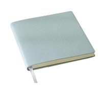 esmen Square Grid Notebook, Soft Leather Cover, 200 Pages Retro Diary for Sketching and Study or Blank(Blu,Blank)