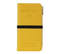 esmen Travel Passport Holder Credit Card Bag Versatile Multifunctional Zipper ID Storage Cover(Gelb)