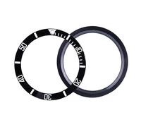 esmen UAE 38mm Ceramic Watch Bezel Insert Loop, Wristwatch Replacement Parts for Watch Modding Assembly Parts(Nero)