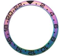 esmen UAE 38mm Color Ceramic Bezel Insert, Embossed Bezel Ring for NH35 NH36 Movement Watch Cases & Parts Watch Assembly(Pink Blue)