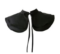 esmen Vintage Double Layer Chiffon Fake Collar Ladies Short Shawl Detachable Collar Stage Performance Role Play Accessory(Nero)