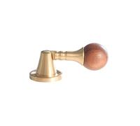 esmen Vintage Solid Brass and Walnut Wood Round Pendant Cabinet Pull, Small Drawer Handle Single Hole Hanging Knob(Brass)