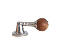 esmen Vintage Solid Brass and Walnut Wood Round Pendant Cabinet Pull, Small Drawer Handle Single Hole Hanging Knob(Silver)