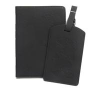 esmen World Map Anti-Magnetic Passport Holder with Luggage Tag Cover Label Multi-Function Travel Card(Nero)