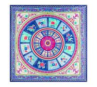 ESMENATZLS 130cm Bohemia Winter Scarf Women Shawls Big Square Scarf Twill Silk Scarves For Ladies Fashion Hijab Bandanna(Green)