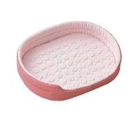 ESMENATZLS Pet ice mat Summer Cooling dog Pad Breathable Washable cat nest comfortabe cool silk dog cat sleep mat all seasons Pet supplies(Pink,S)