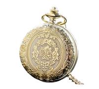 ESMENATZLS Silver Quartz Pocket Watch Fashion Necklace Pendant Chain Jewelry Gift Steampunk Clock for Men Women(Gold)