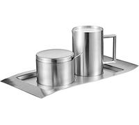 Esmeyer Sugar & Milk Set, Stainless Steel 18/10, Wave, 0.25L Caster, 0.2L Sugar Can, Brushed Silver, 26.3 x 15 x 7.6 cm