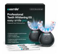 esmile Pro Teeth Whitening Kit, 32 LED Light, 3 Gel Pens, Peroxide Free | Double the lights of a standard 16 LED lamp, 16 minute auto timer, three gel pens, peroxide free formula.