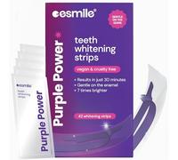 esmile Purple Teeth Whitening Strips V34 with Pap, 42 Strips | Twenty-one treatments instead of fourteen. Purple for the immediate result, PAP for the shade over time.