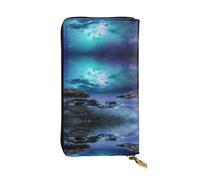 ESNAIUVCD 3D Graphics Universe Space Print Genuine Leather Women's,Men's Wallets,Multi-Functionclutch Purse,Zip Around Large Travel â€‹Mobile Phone Long â€‹Money Purses