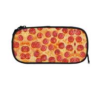 ESNAIUVCD 3D Pizza Pepperoni Print Zipper Large Pencil Case,Durable Stationery Pencilcase Bag,Multifunctional Pencilcase Bag Penbag for School College Office Adult Girls and Boys