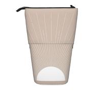 ESNAIUVCD Abstract Geometric Print Personalized Retractable Pencil Case, Custom Signature Name Pencil Pouch for Students Kids Adults for School Office