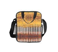 ESNAIUVCD Abstract Golden Trees Print Men Women Transparent Pvc Shopping Bag Waterproof See Through Bag,With Handles For Lunch